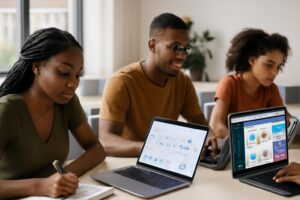 Formation UX UI design Abidjan — Étudiants ISD en cours pratique